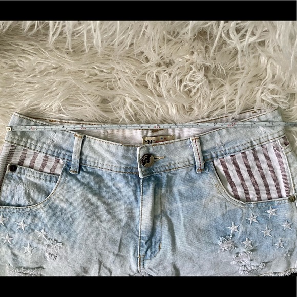 Stars and Stripes Denim Shorts - Picture 3 of 10